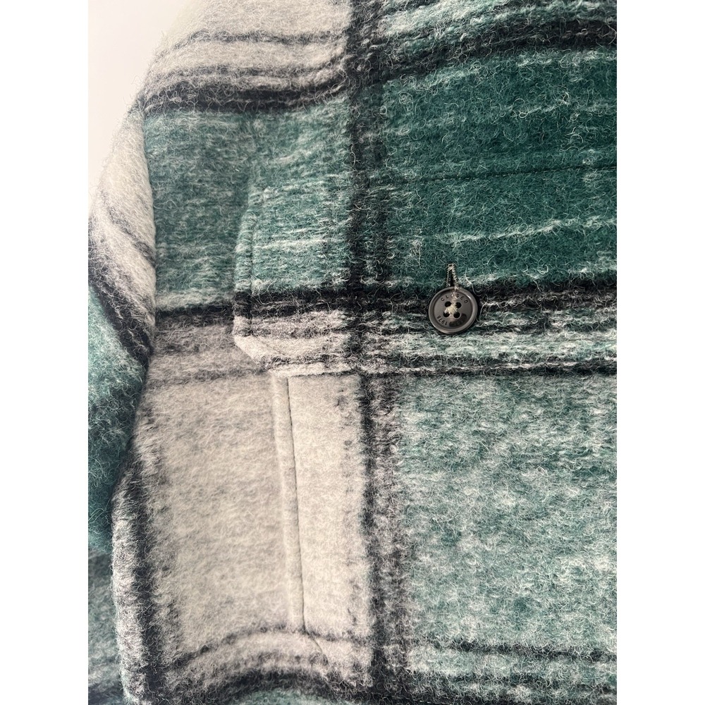 Closed Plaid Shacket Titania Wool Utility Shirt Jacket Coat Xsmall Teal Green - Picture 5 of 9